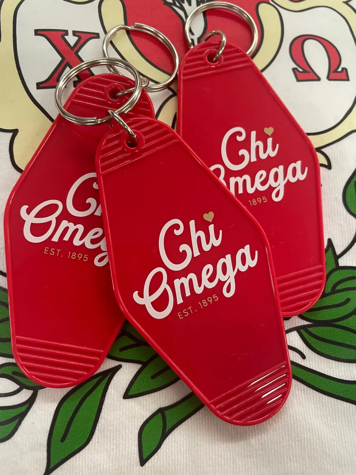 Chi Omega Retro Motel Keychain 1