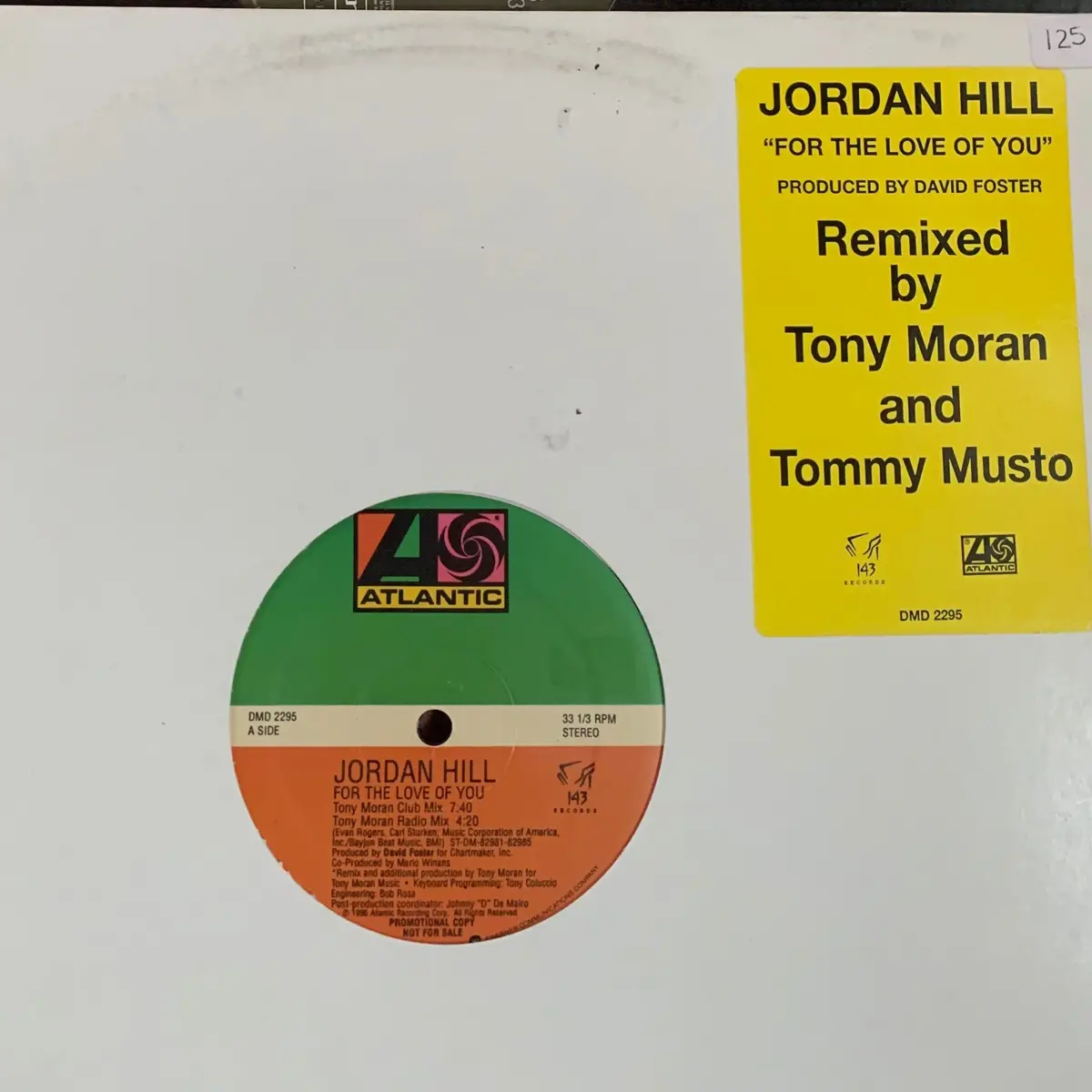 Jordon Hill  -    For The Love Of You Promotional Vinyl 12" Remix Lp - Used 1