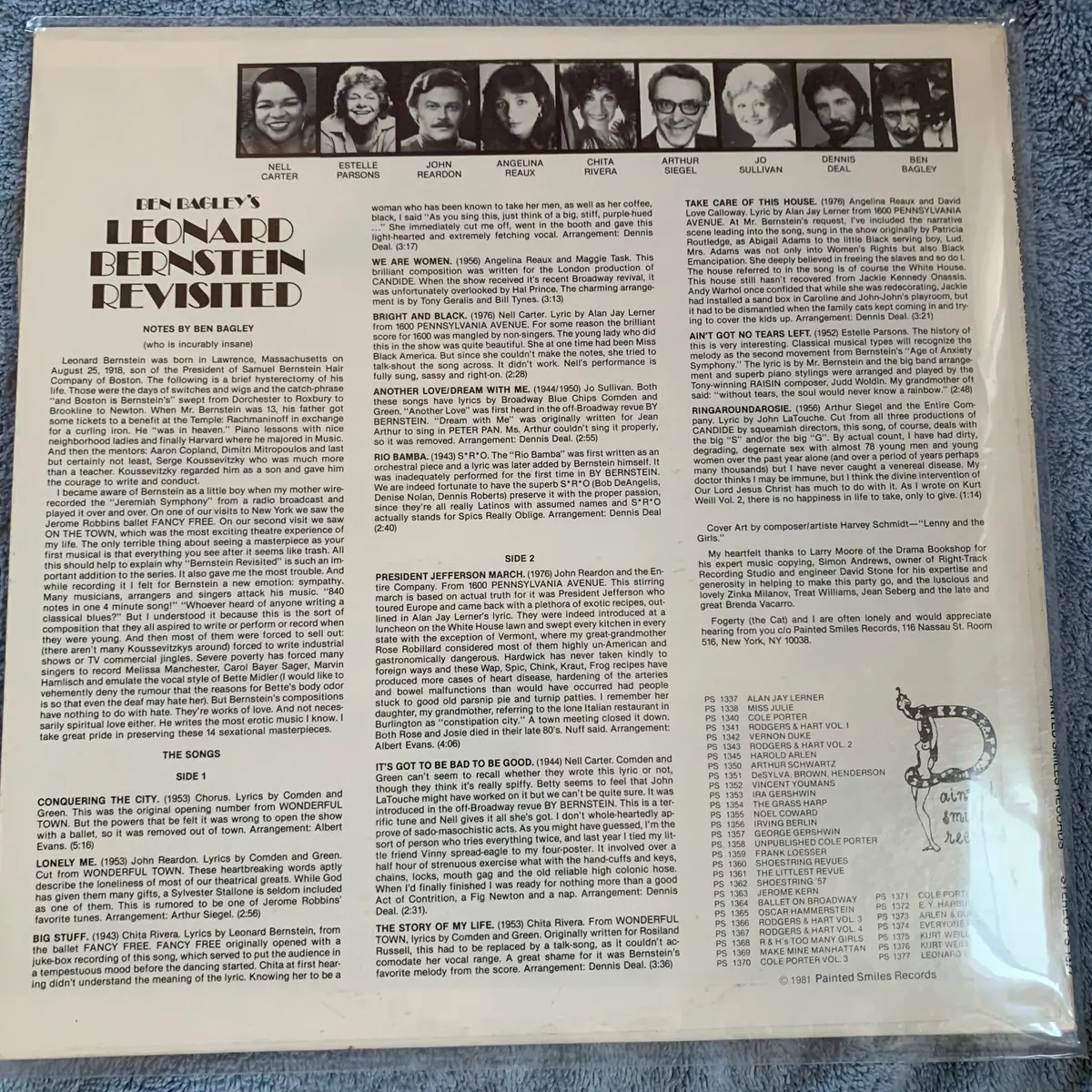 Ben Bagley's Leonard Bernstein Revisited (Various) Lp Vinyl Used 2