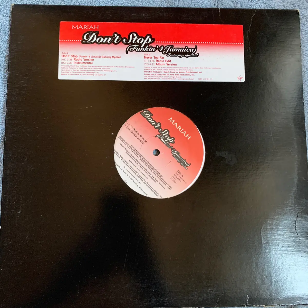 Mariah Carey - "Don't Stop (Funkin' 4 Jamaica)   12" Lp Vinyl Promo 1