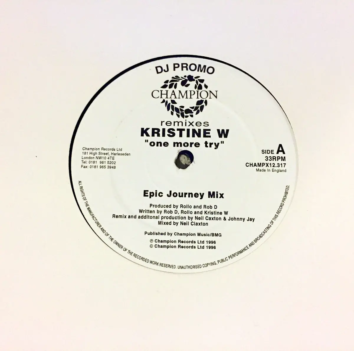 Kristine W.  - One More Try 12" Import (Dj Promo) Uk Vinyl 1