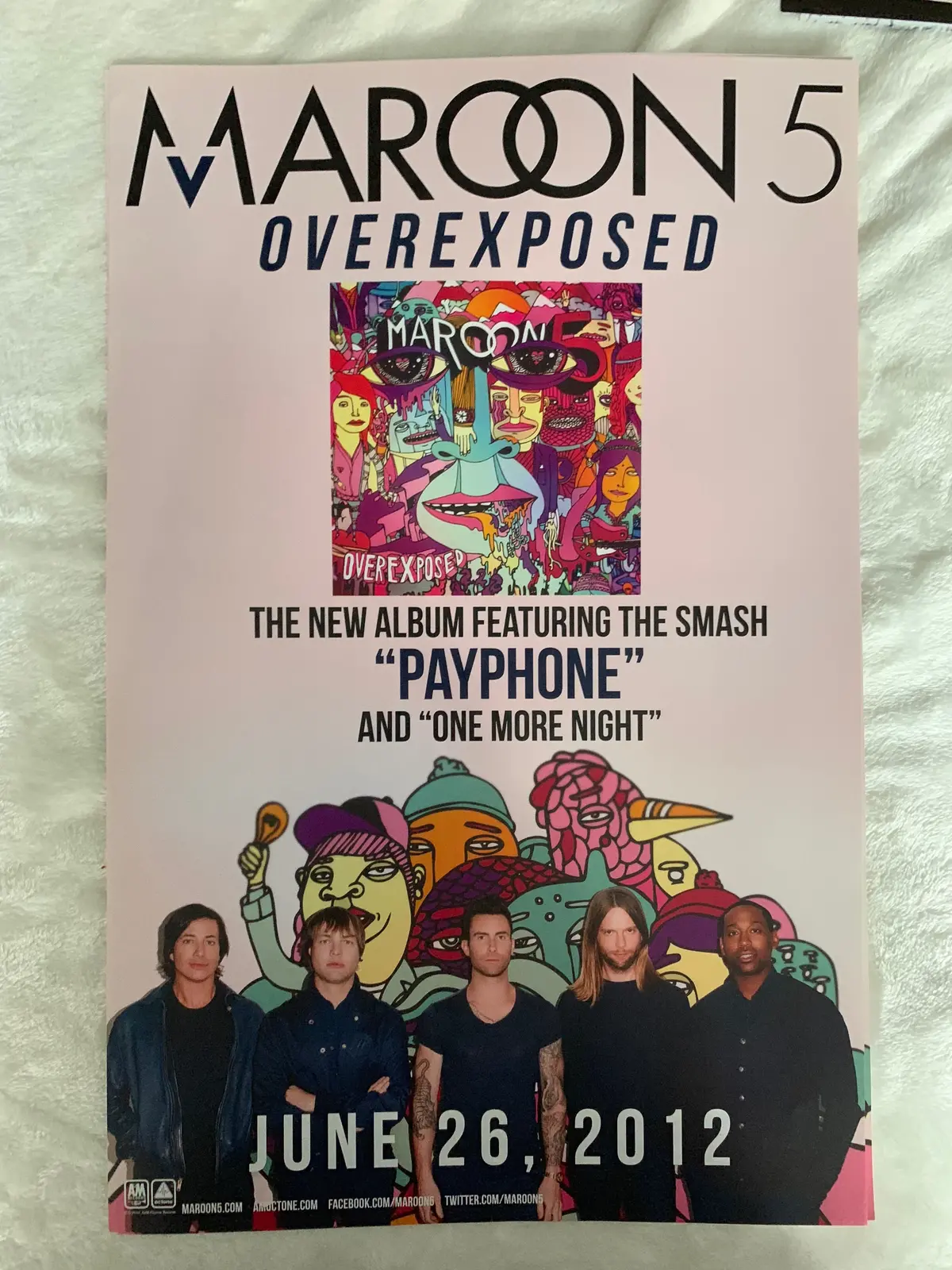 Maroon 5 Promo Poster 11X17  "Overexposed" 1