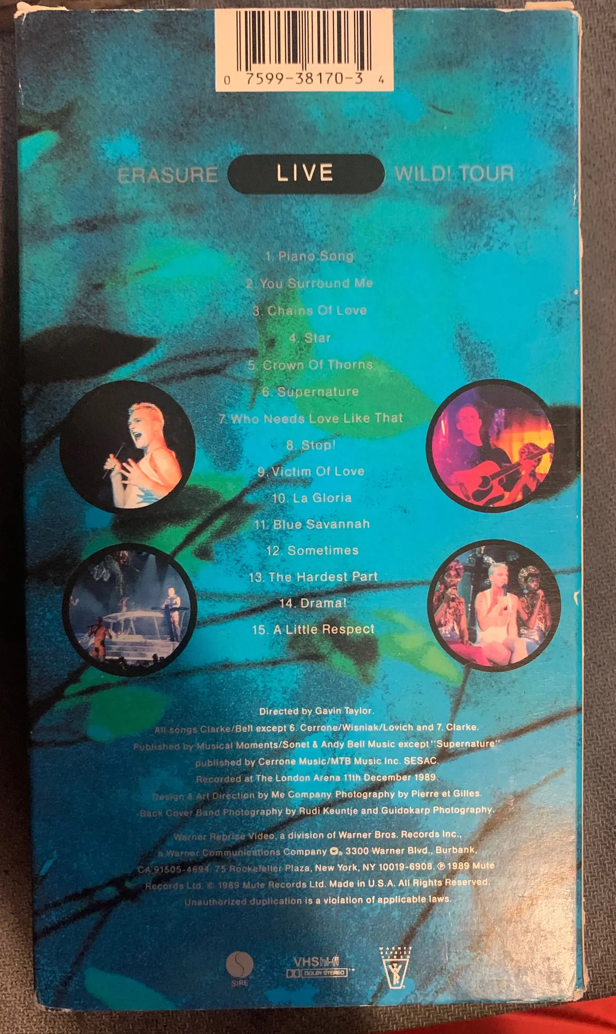 Erasure - Vhs Live Wild! Tour - Used In Vg++ 2
