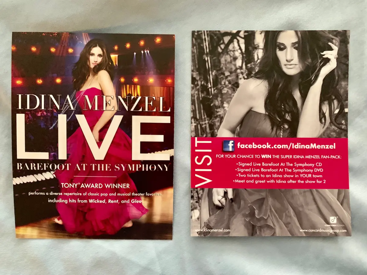 Idina Menzel -  2 Promo Post Cards 4X5 1