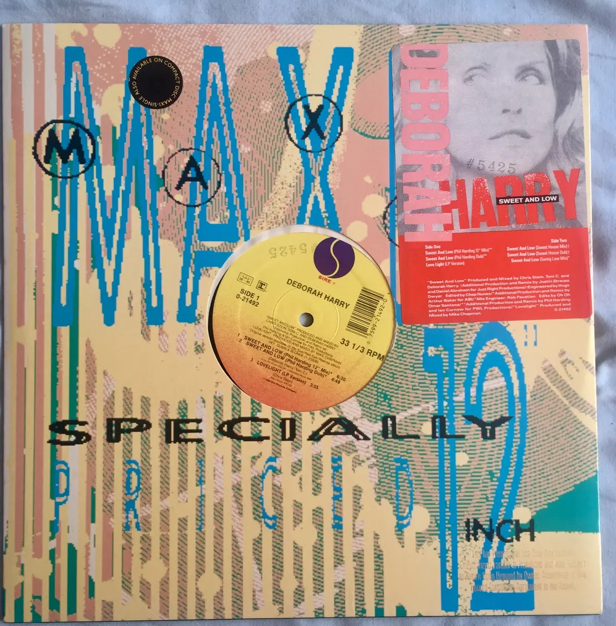 Deborah Harry - Sweet And  Low 12" Promo Vinyl Lp 1