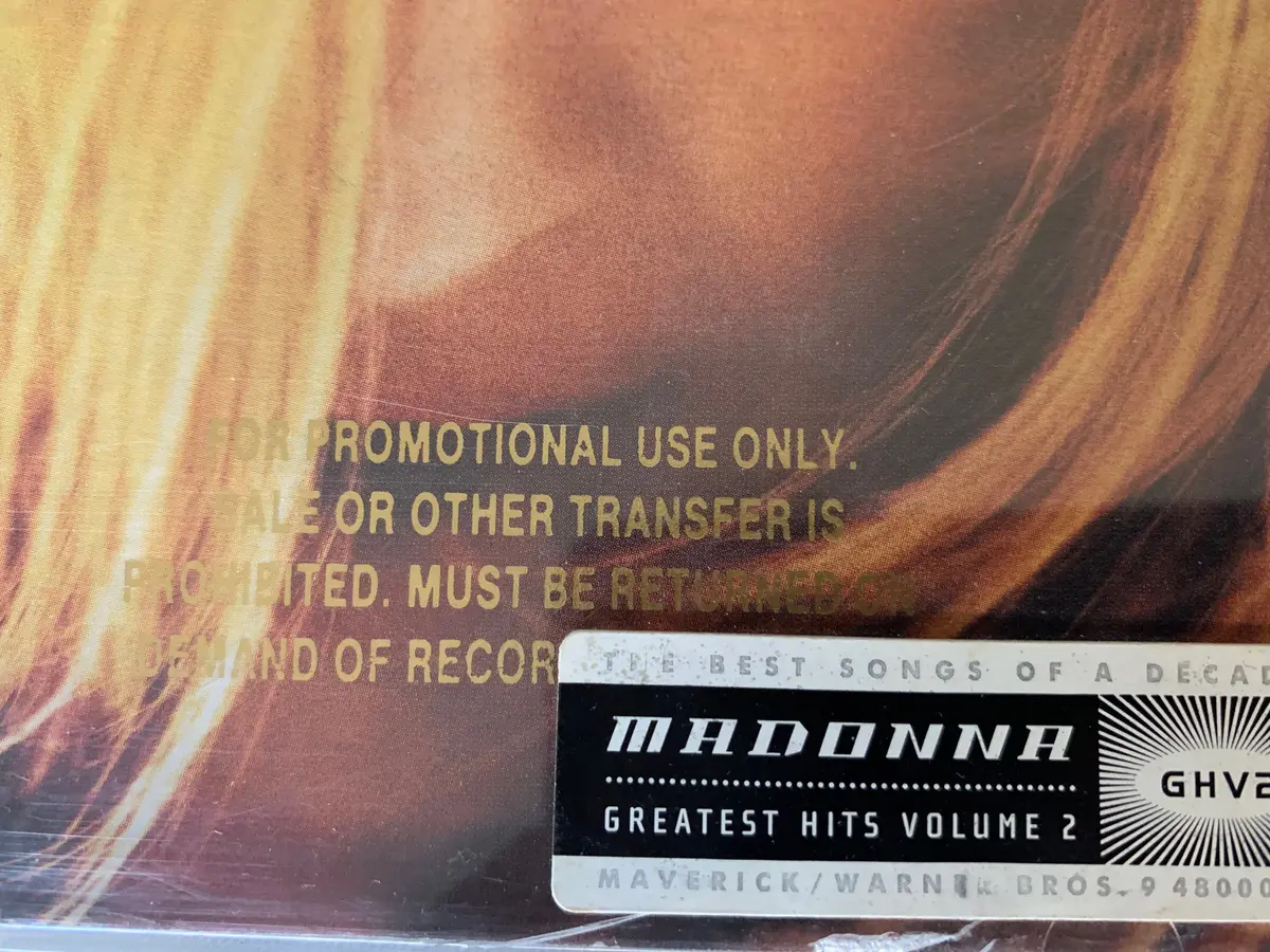 Madonna - Ghv2 Promo Used Cd (Gold Stamp) W/ Hype Sticker 2