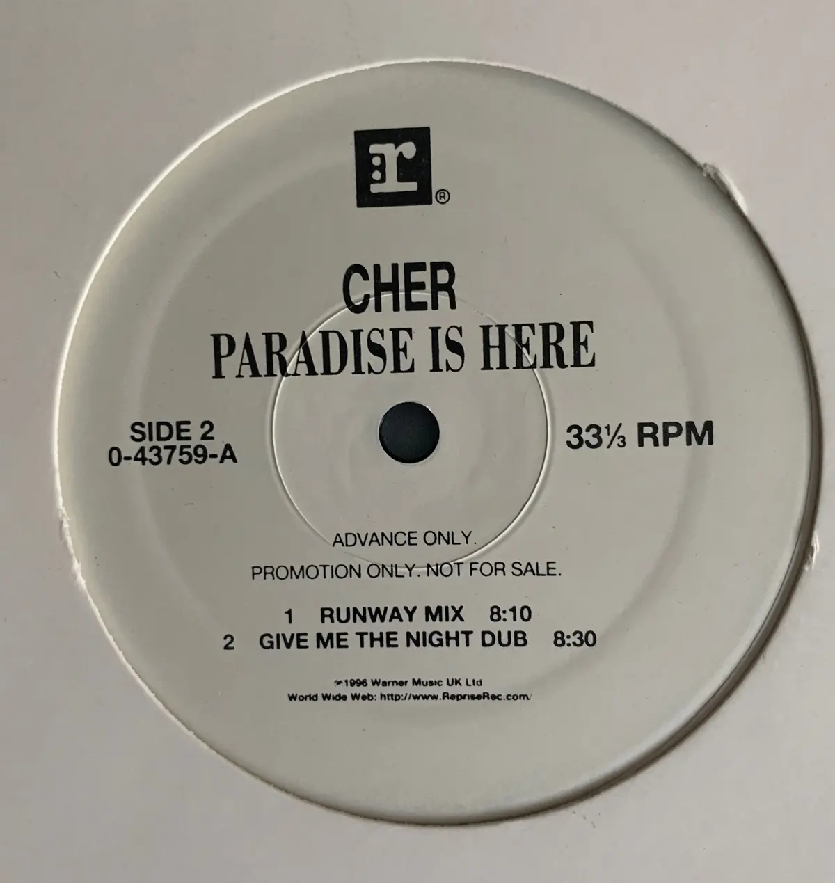 Cher - Paradise Is Her Promo 12" Lp Vinyl - Used 1