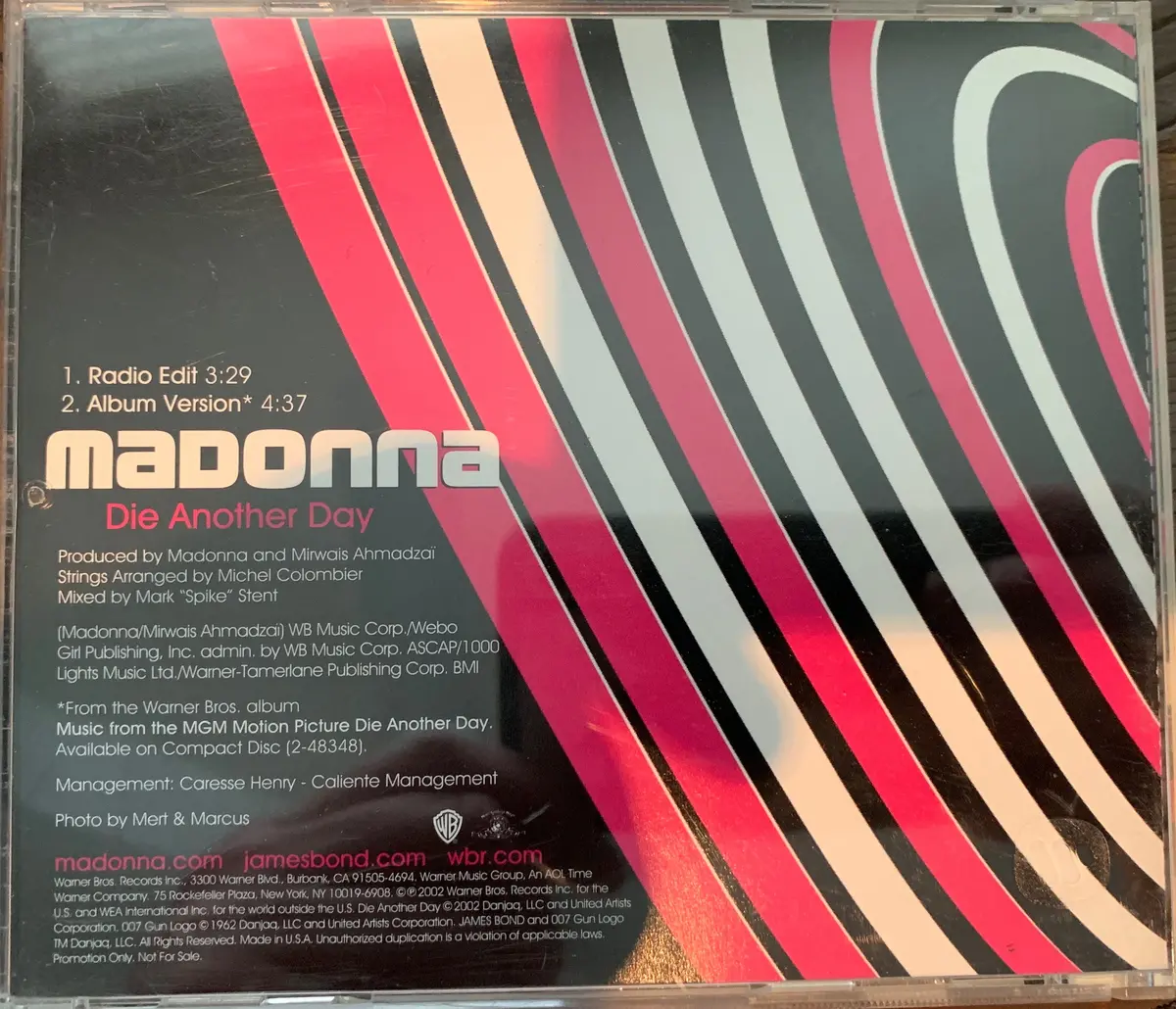 Madonna - Die Another Day 2 Track Promo Cd Single 2