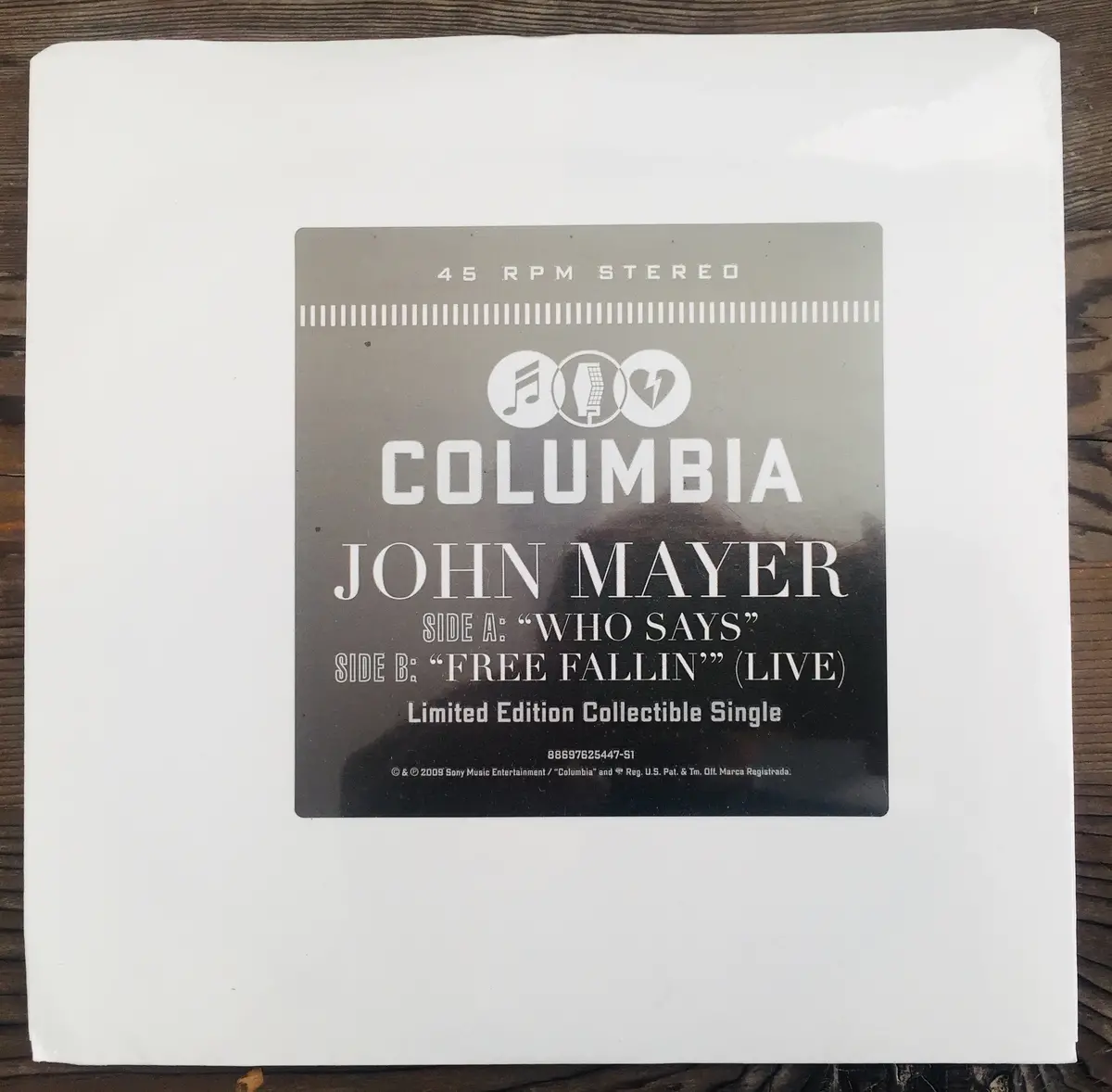 John Mayer - 45 Record Vinyl   "Who Says"  / Free Fallin 1