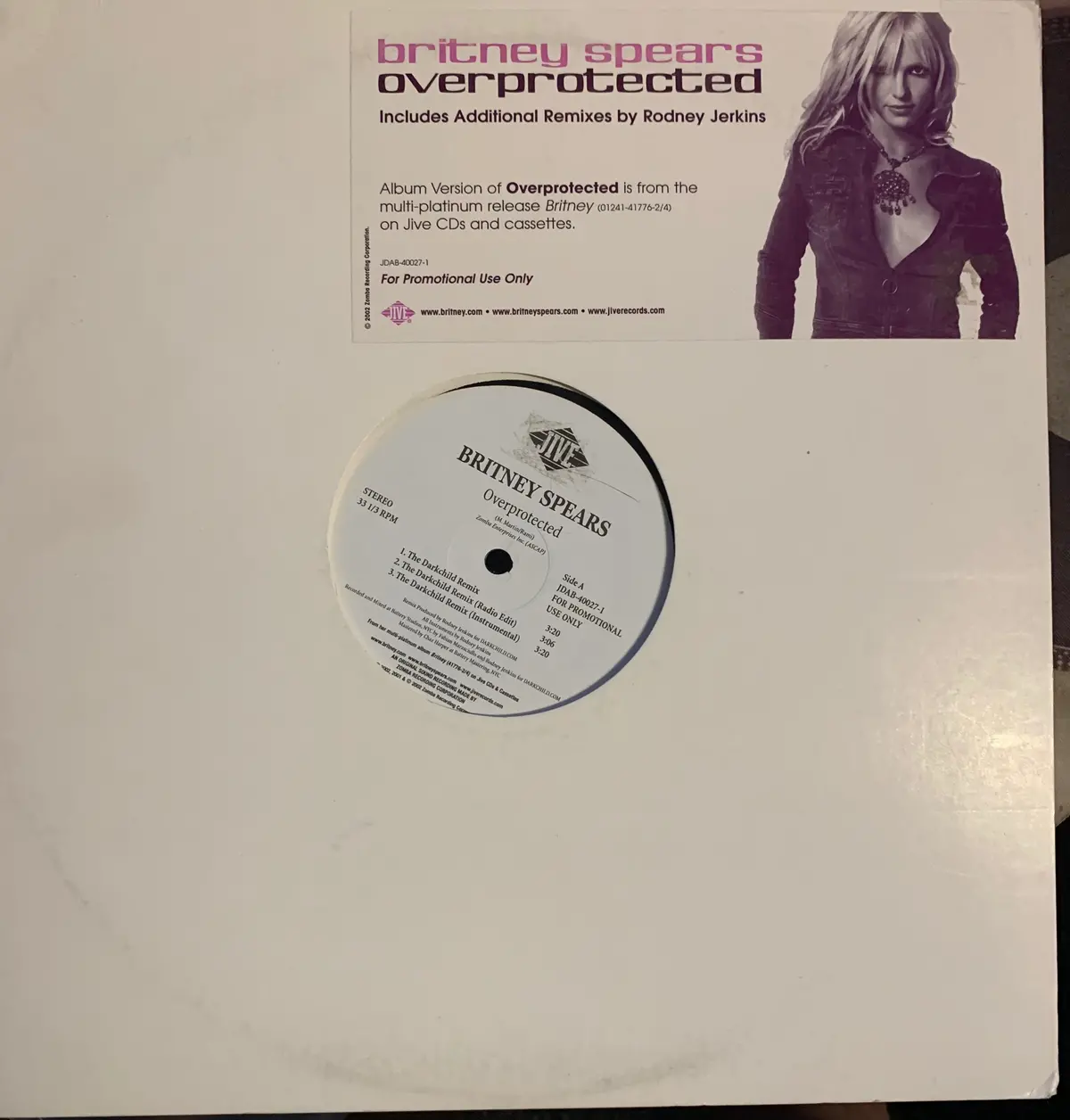 Britney Spears - Overprotected  12" Remix Lp Vinyl - Used 1