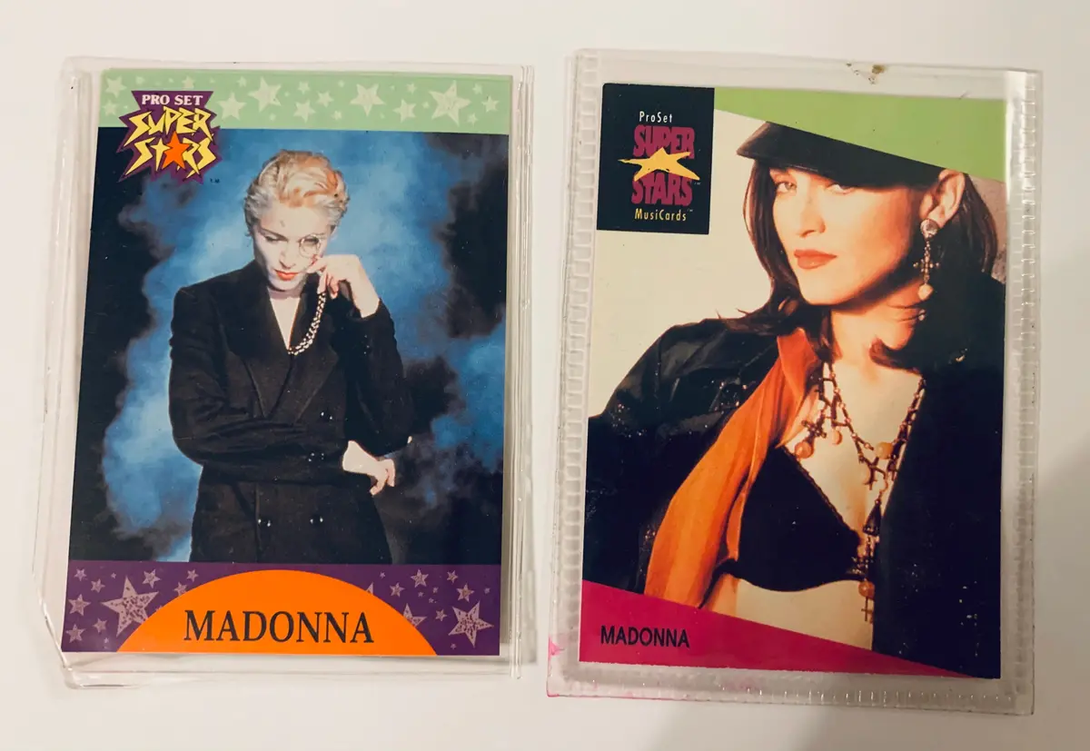 Madonna - Super Stars Trading Cards (Set Of 2 In Plastic Sleeves) 90'S 1