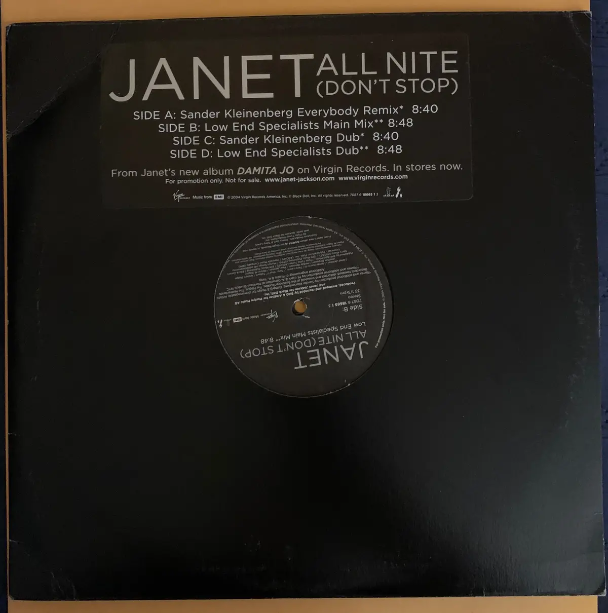 Janet Jackson - All Nite (Don't Stop) Kleinenberg/Specialist Promo Remix 2Xlp Vinyl 2