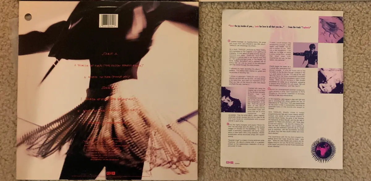 Jane Wiedlin - Promo Used 12" World On Fire & Promotional One Sheet 2