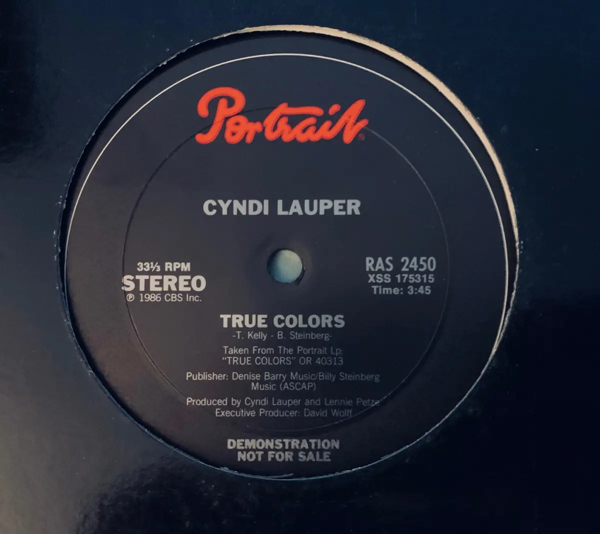 Cyndi Lauper - True Colors Promo 12" Lp Vinyl - Used 2
