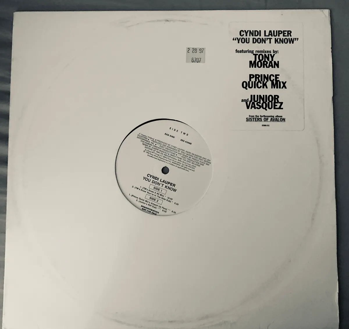 Cyndi Lauper - You Don't Know (Promo) 12" Lp Vinyl - Used 2