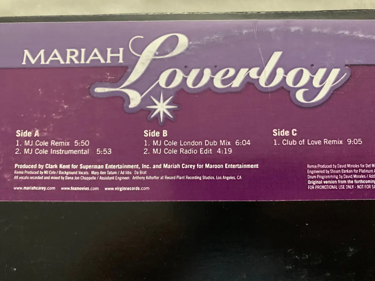 Mariah Carey - Promotional 12' Double  Lp Vinyl "Loverboy" - Used 1