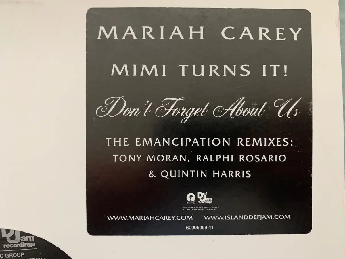 Mariah Carey - Promotional 12' Lp Vinyl  "Don't Forget About Us" Double Lp - Used 1