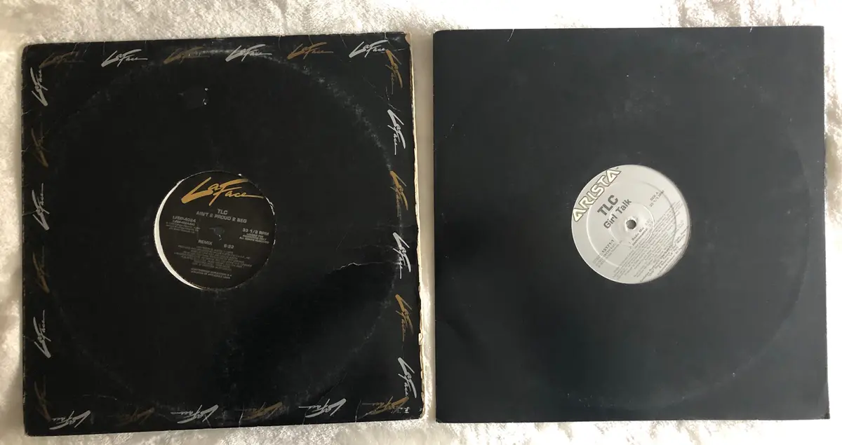 Tlc Original 12" Vinyl 2 Singles Lot - "Ain't 2 Proud 2 Beg" & "Girl Talk" Lp 12" Singles - Used 1
