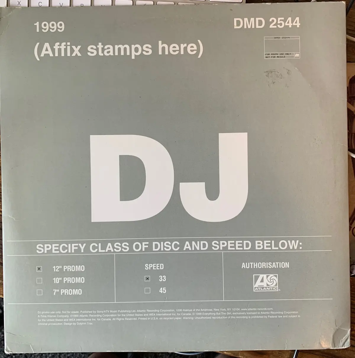 Ebtg (Everything But The Girl) - Temperamental 12" Remix Promo Vinyl - 1998 Used 2