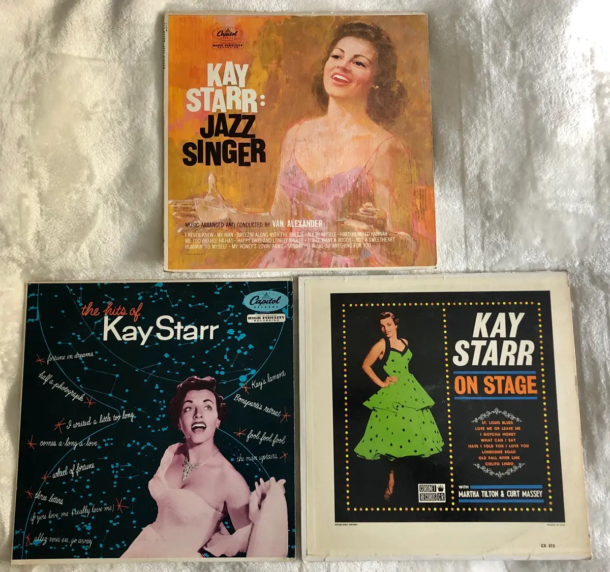 Kay Starr Lp Vinyl 3 Used Lot - The Hits, On Stage, Jazz Singer Capitol Records 1