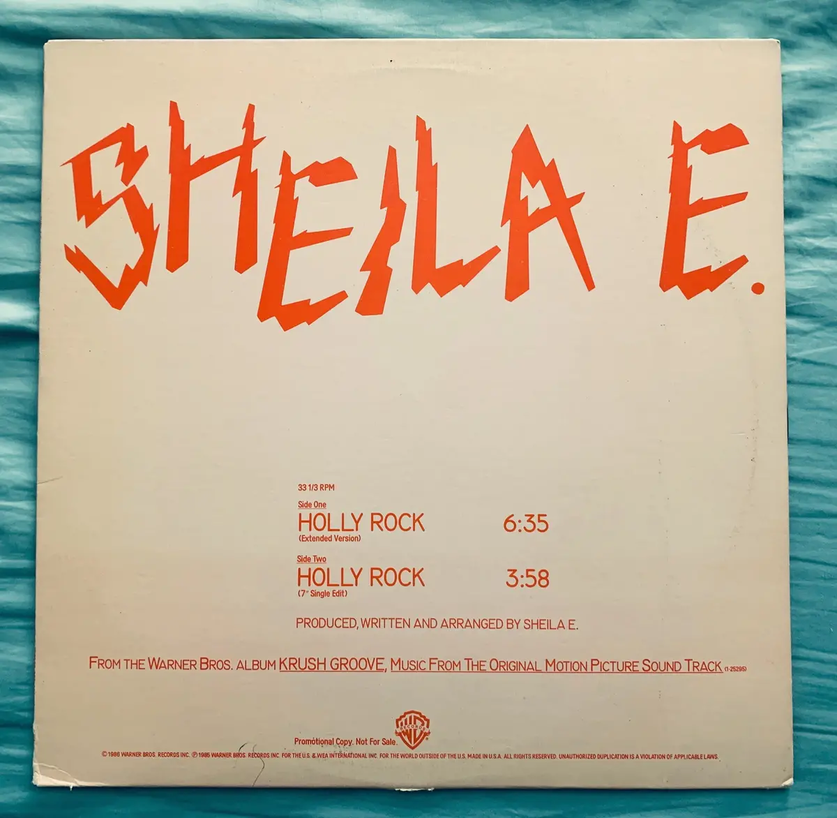 Sheila E. - Holly Rock  12" Remix Lp  (Promo) Vinyl - Used 1
