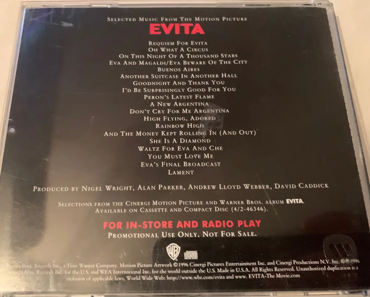 Madonna - Evita Promo In Store + Radio Play  Cd  (Used) 1
