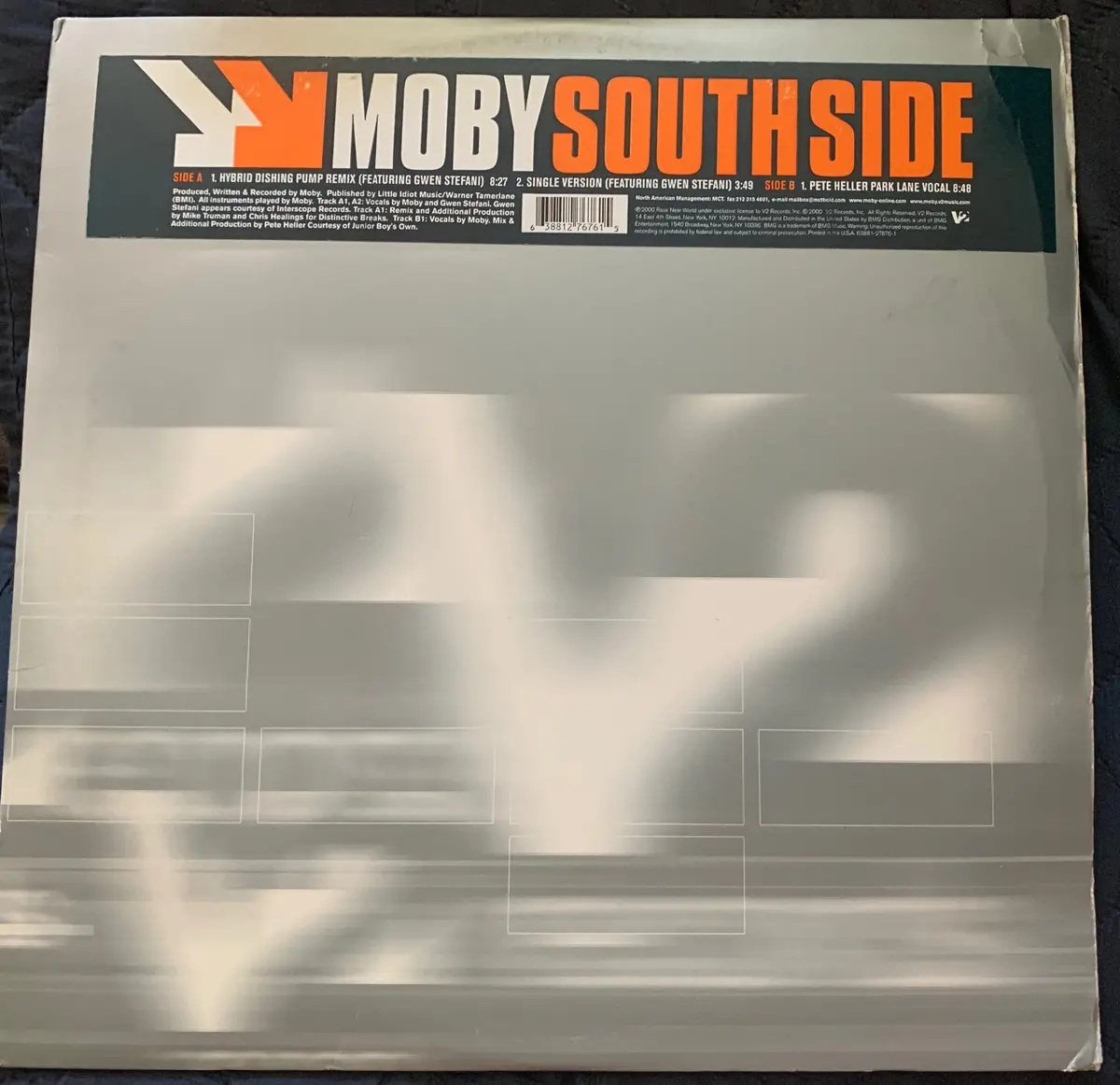 Moby -South Side Ft: Gwen Stefani 12" Remix Lp Vinyl - Used 1