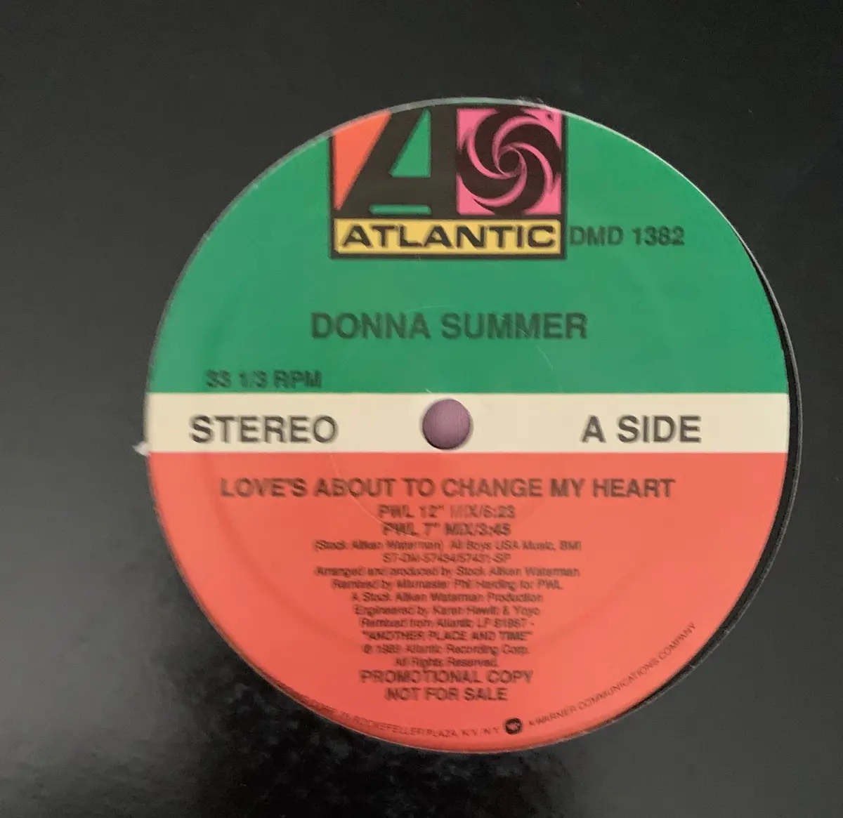 Donna Summer - Love's About To Change My Heart  12"  Promo Lp Vinyl - Used 1