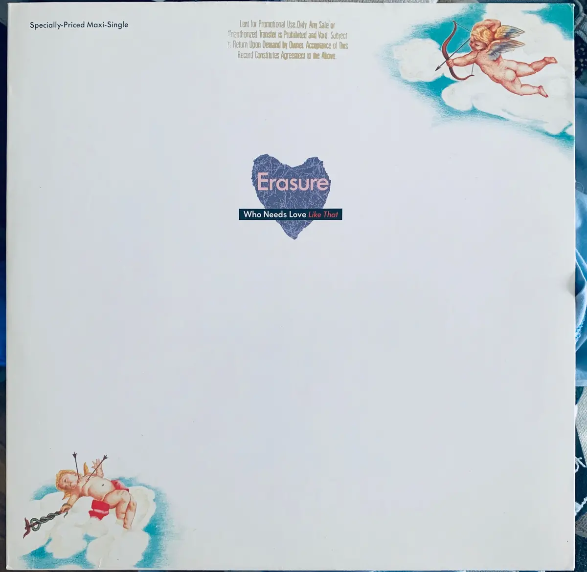Erasure - Who Needs Love Like 12" Promo Lp Vinyl - Used Like New 1