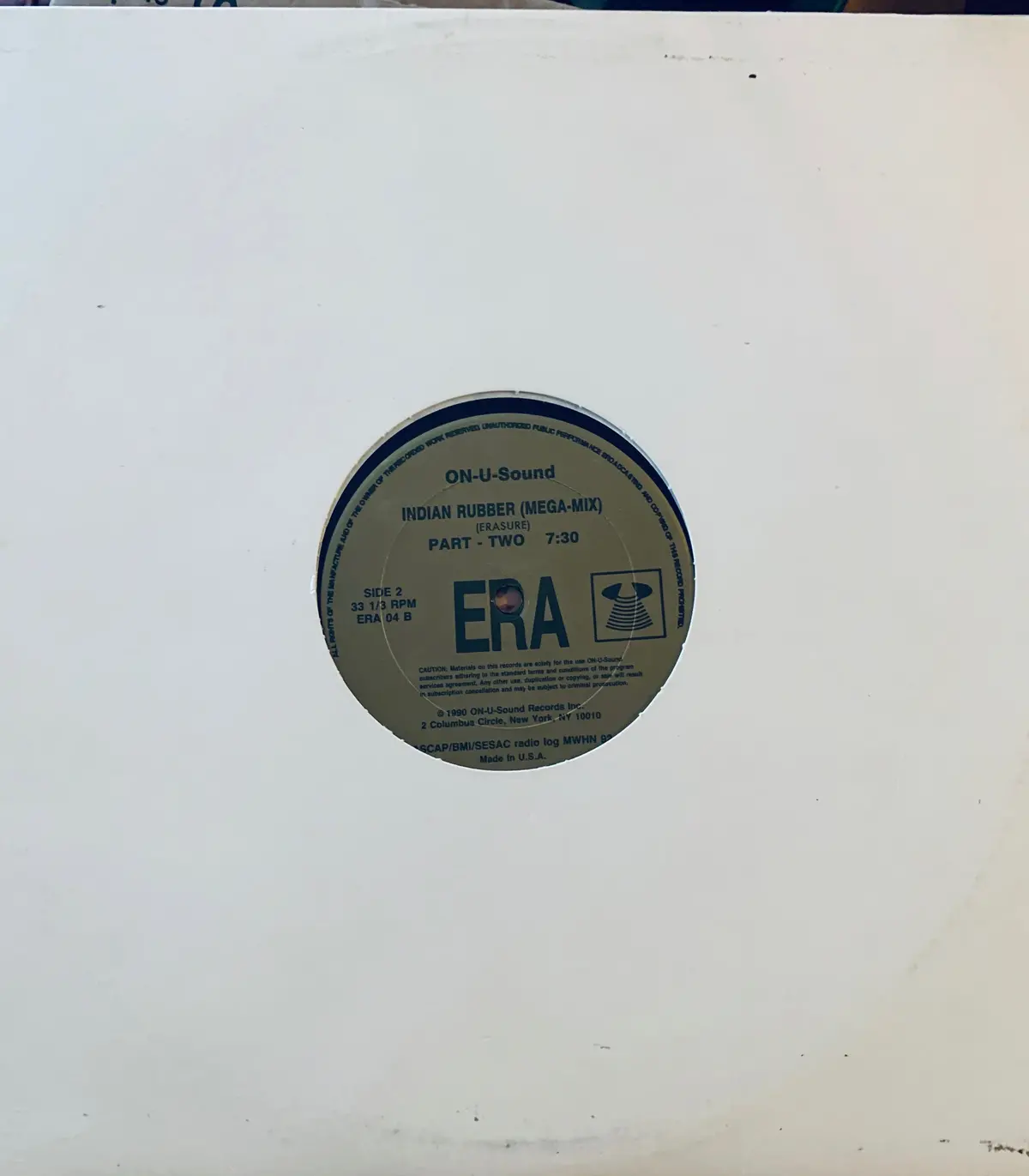 Erasure - Megamix 1990 12"  On-U-Sound Import Lp Vinyl 1