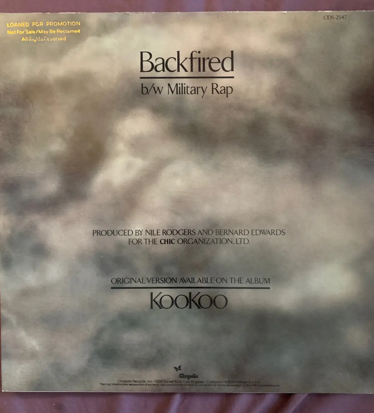Debbie Harry - Backfired 7" Vinyl Record 45 2