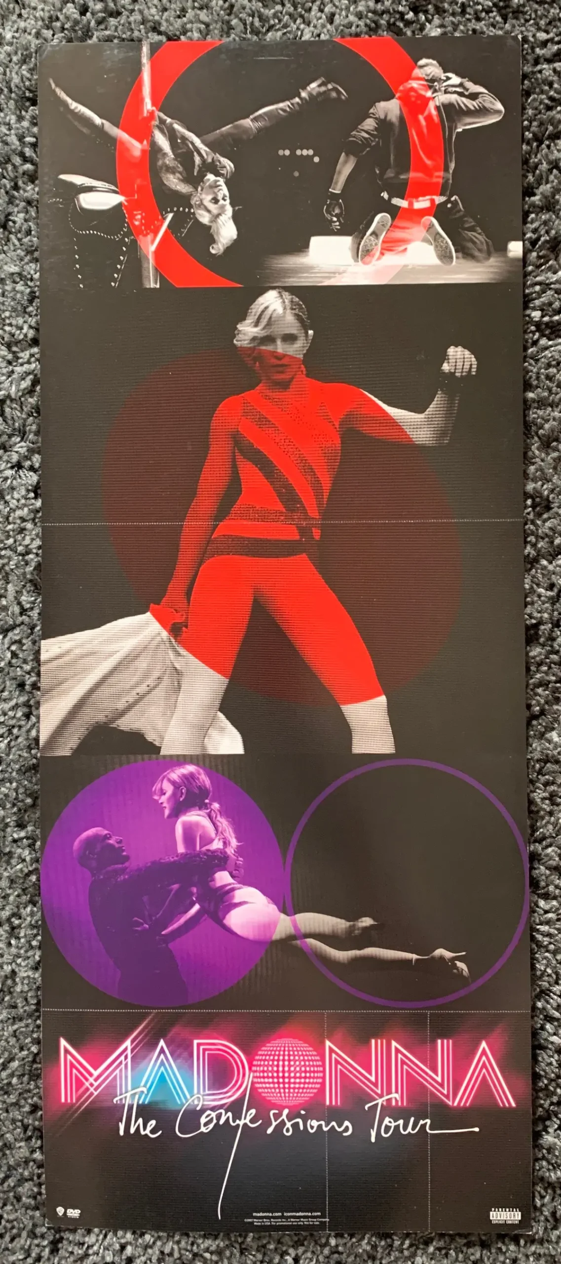 Madonna Confessions Tour Promotional Poster Flat (Perforated In 3 Sections) 2
