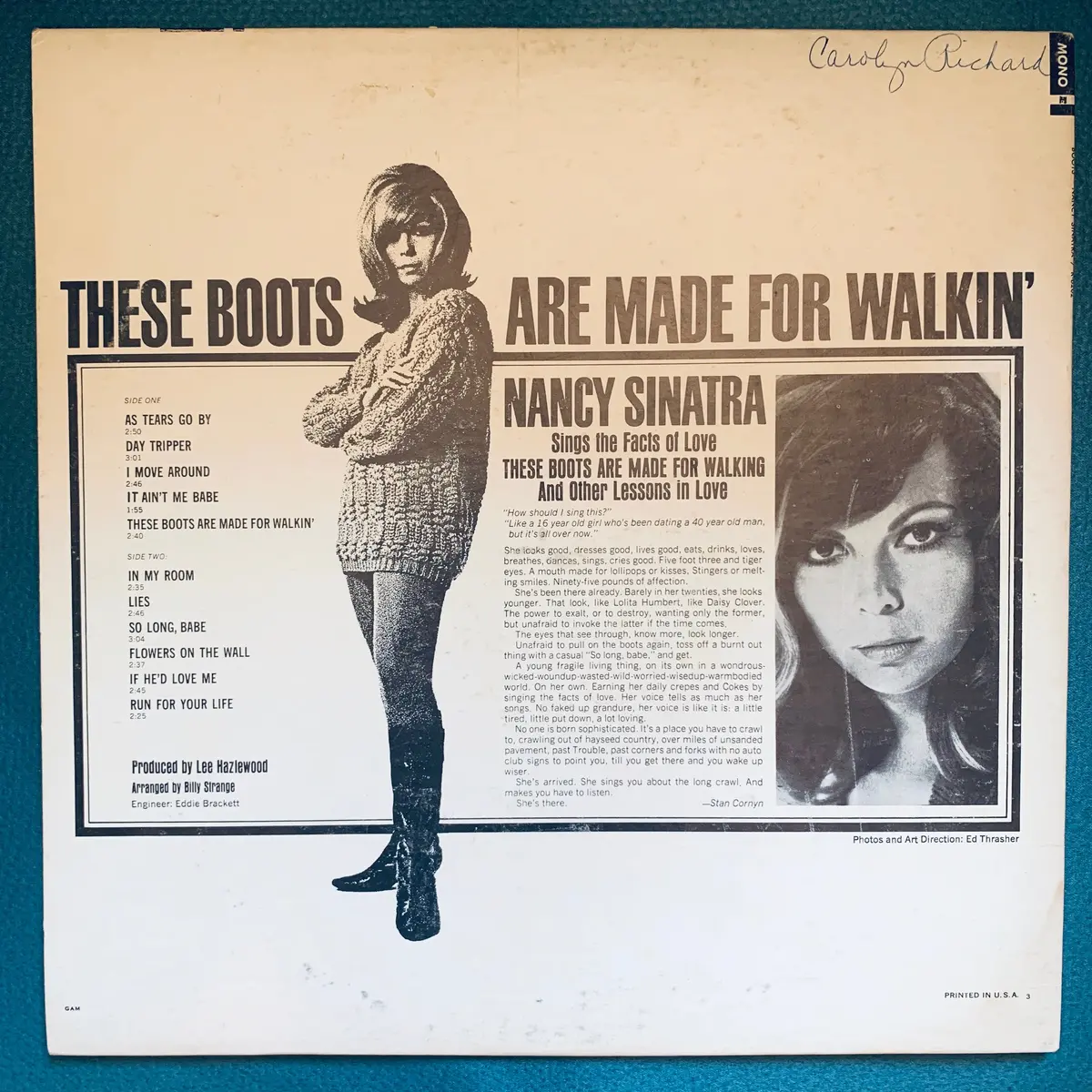 Nancy Sinatra - Boots (Original 1966 Version) Lp Vinyl - Used 2