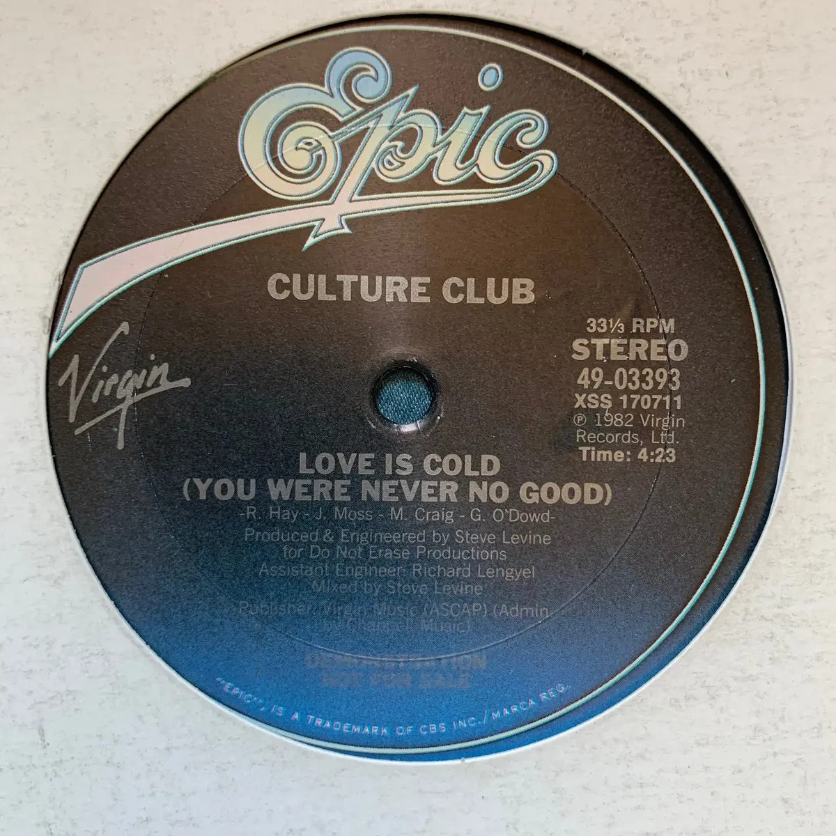 Culture Club / Boy George - Do You Really Want To Hurt Me Promo 12" Lp Vinyl - Used 2