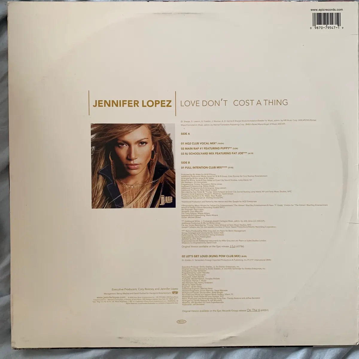 Jennifer Lopez - Love Don't Cost A Thing 12" Remix Lp Vinyl - Used 2