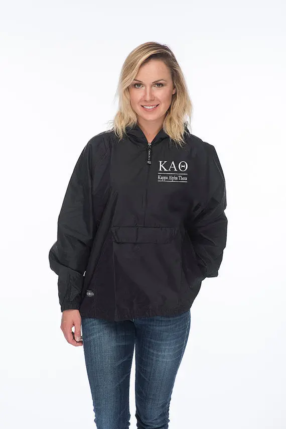 Kappa Alpha Theta Classic Solid Pullover Windbreaker - Lined 2