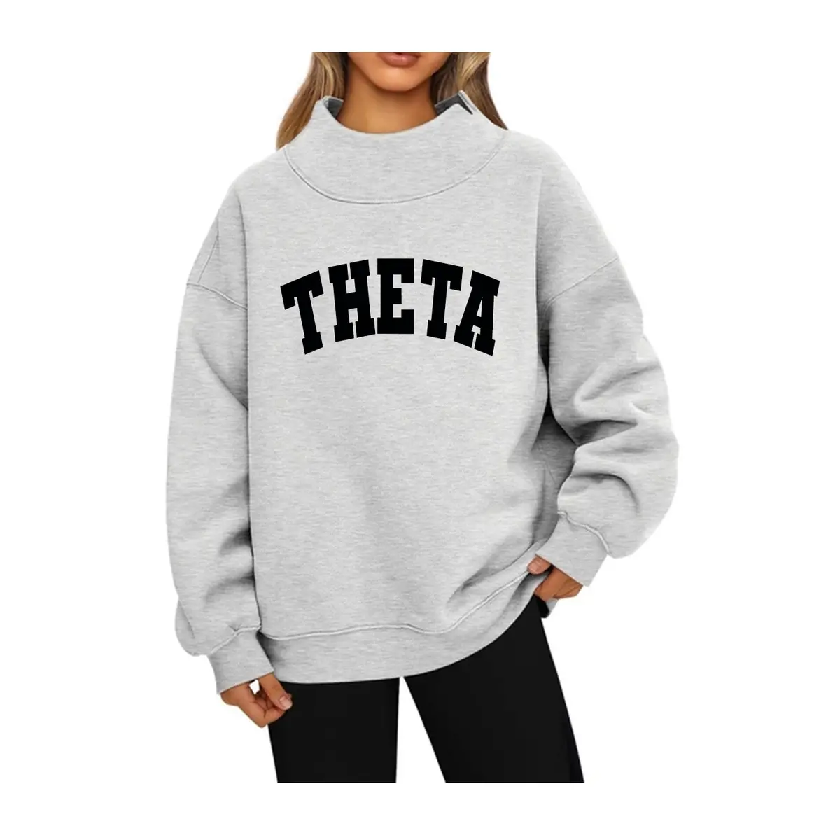 Kappa Alpha Theta Mock Neck Sweatshirt - Theta 1