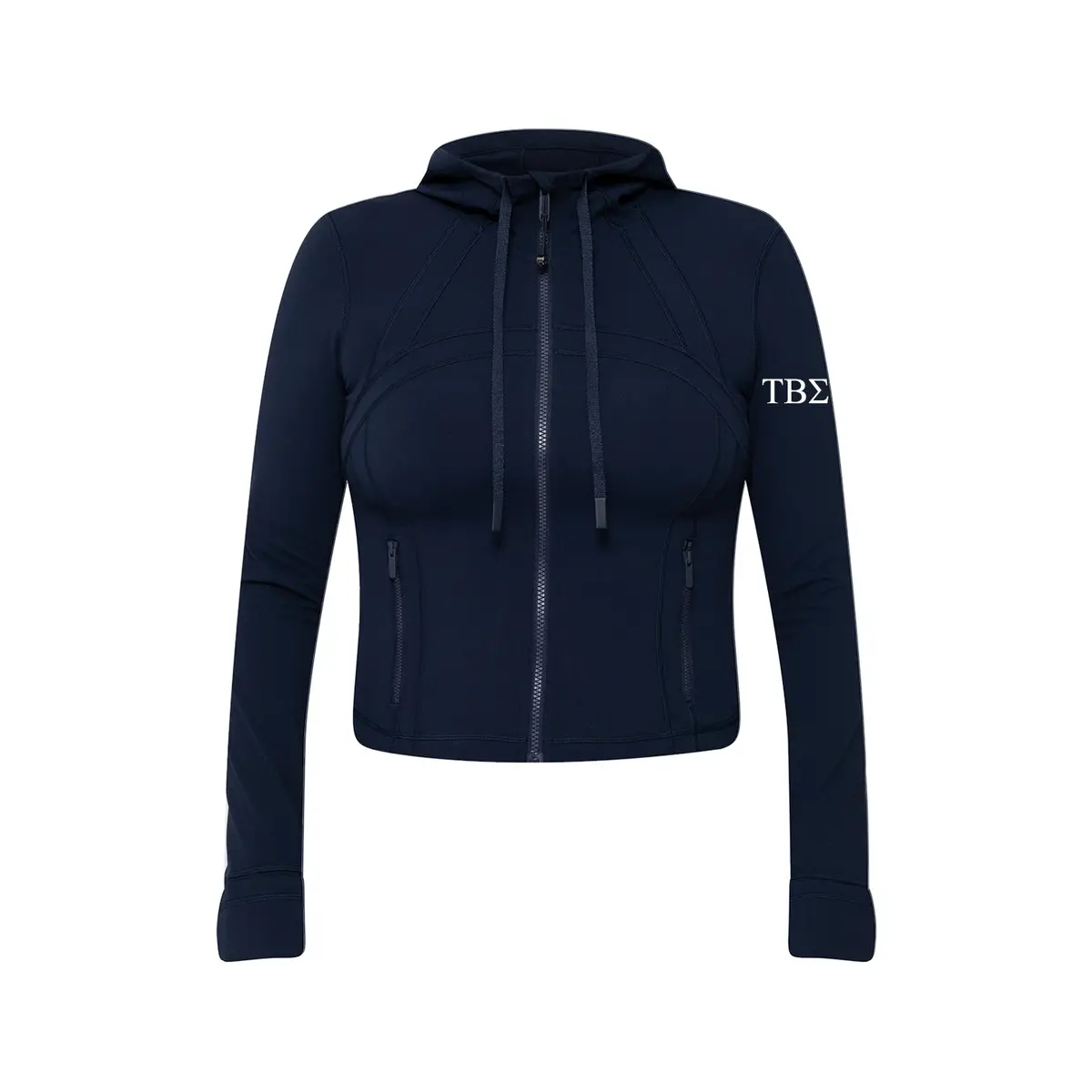 Tau Beta Sigma Lululemon Define Cropped Hooded Jacket Nulu - Navy 1