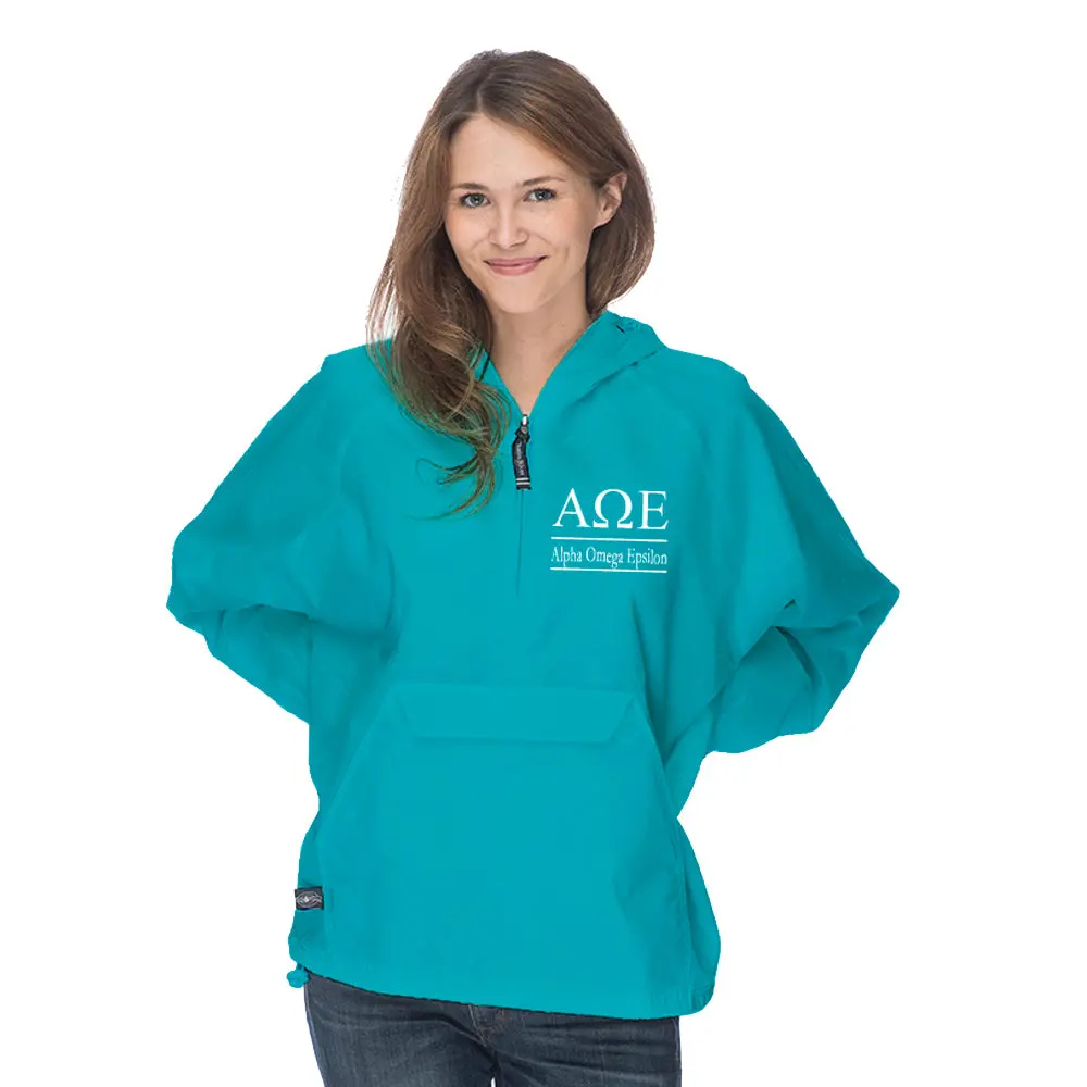 Alpha Omega Epsilon Classic Solid Pullover Windbreaker - Lined 1