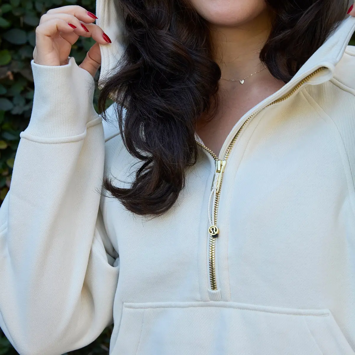 Limited Edition Lambda Kappa Sigma Lululemon Scuba Oversized Half-Zip Hoodie - Ivory & Gold 2