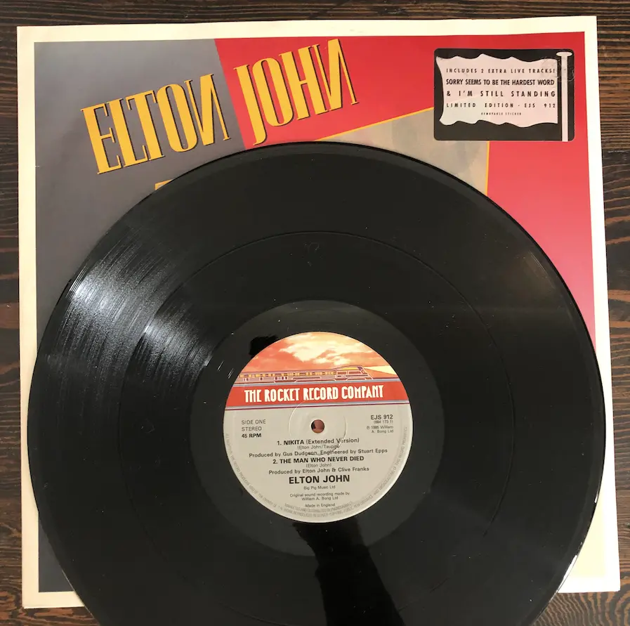 Elton John - Nikita: Extended Version B/W Sorry Seems To Be The Hardest Word, I'm Still Standing - 1985 - 12" Used Lp Vinyl 2