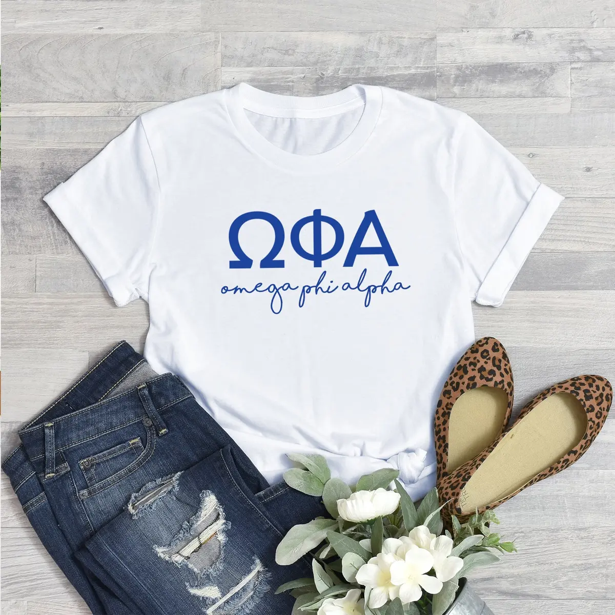 Omega Phi Alpha Short Sleeve T-Shirt - Ophia Sorority Shoreline Tee 1