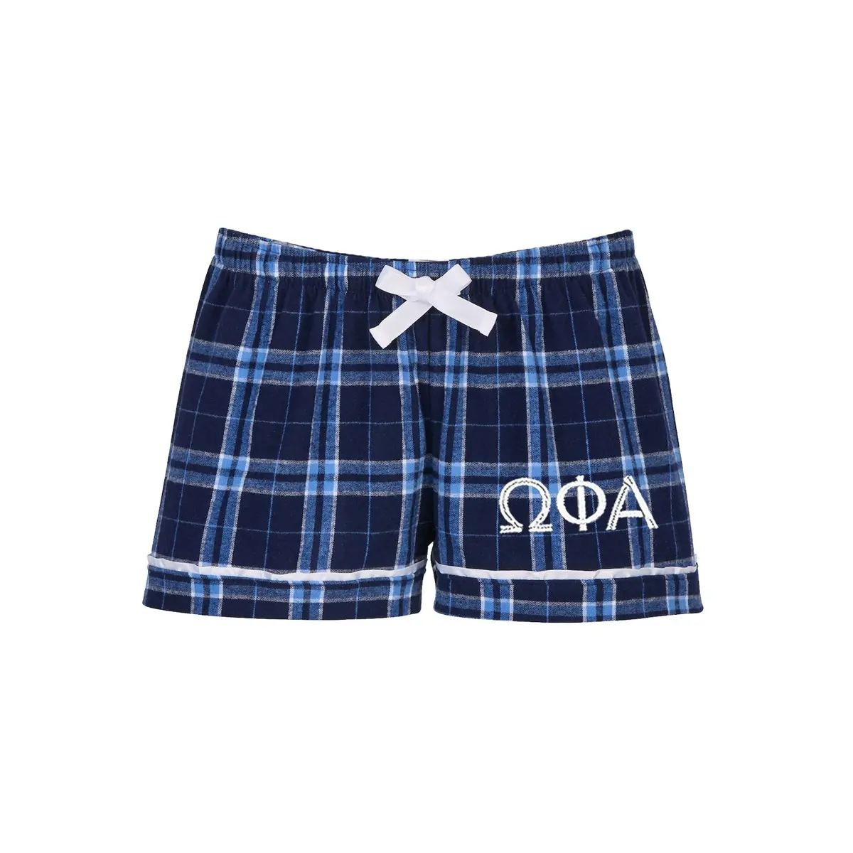 Omega Phi Alpha Flannel Boxer Shorts - Ophia Sorority Boxers 1