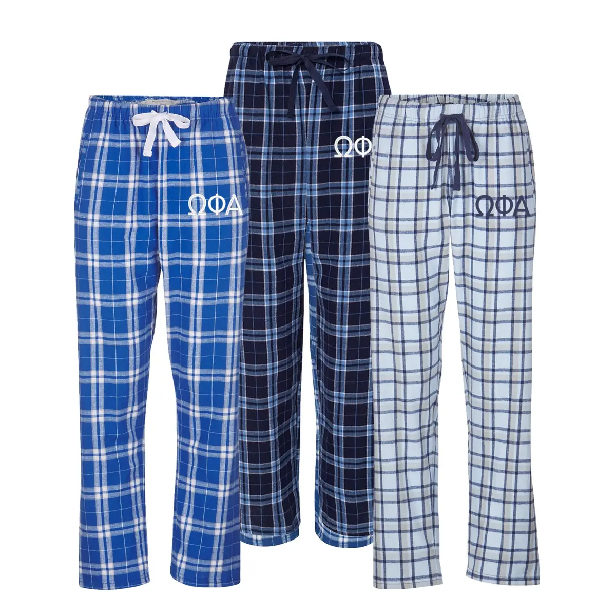 Omega Phi Alpha Flannel Pants - Embroidered Ophia Pajama Bottoms 1