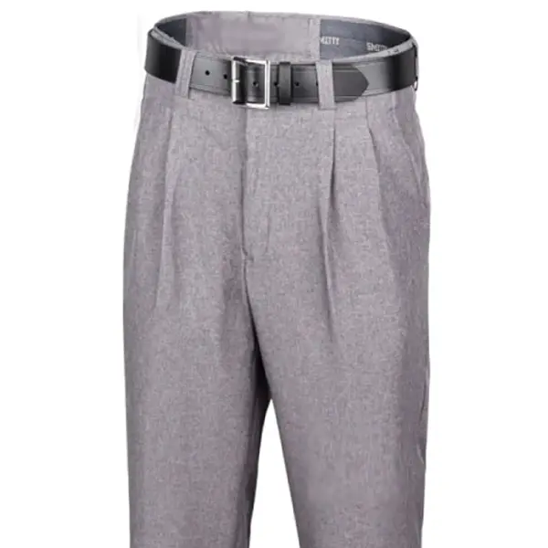 Bbs367 Hg Tapered-Fit Lightweight Heather Grey Pleated Base Pants 1
