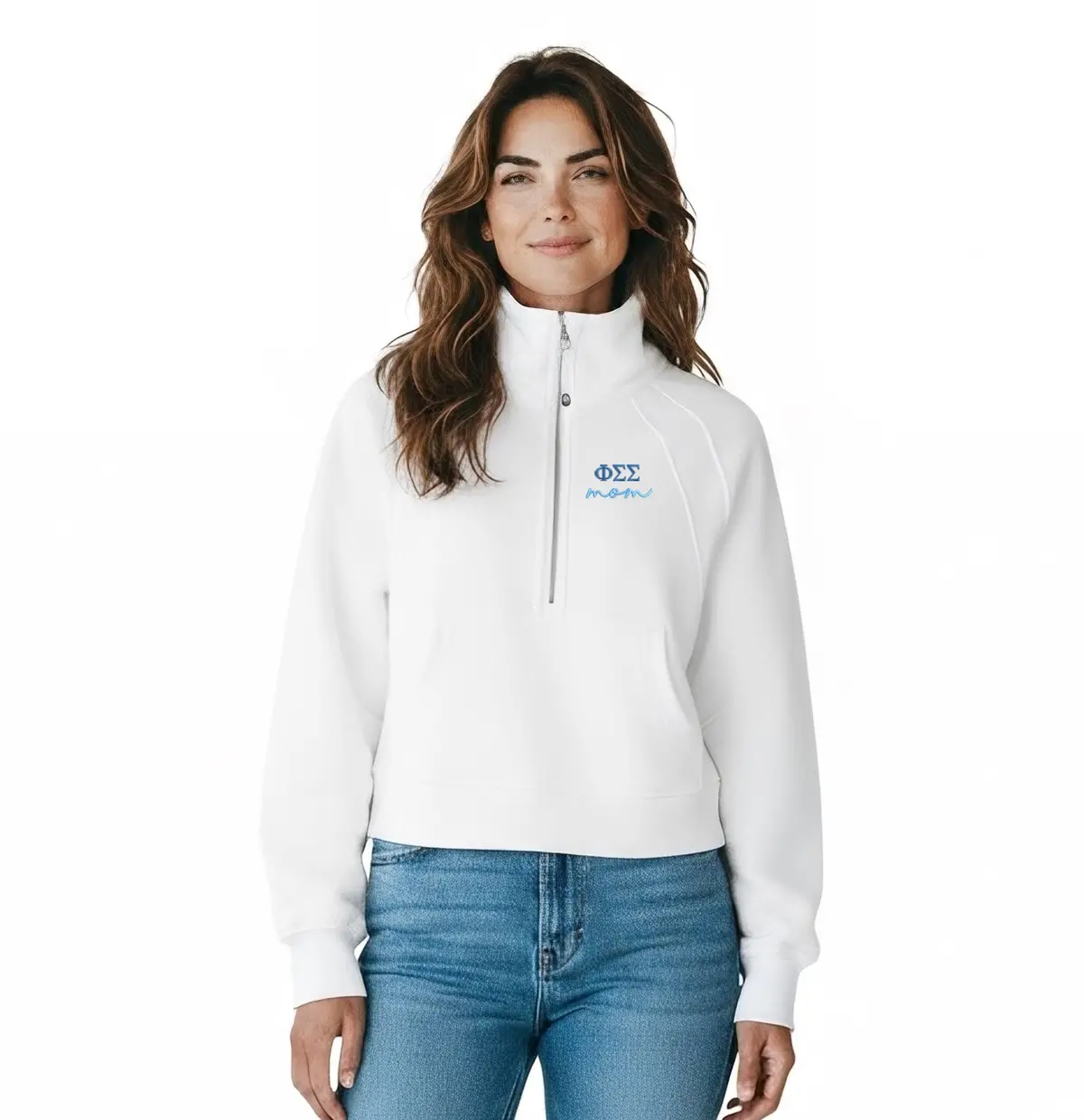 Phi Sigma Sigma Mom Lululemon Scuba Oversized Funnel-Neck Half Zip - White 2