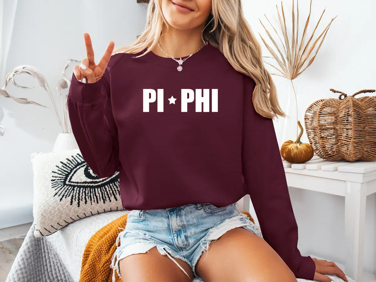 Pi Beta Phi Crewneck Sweatshirt - Stars 1
