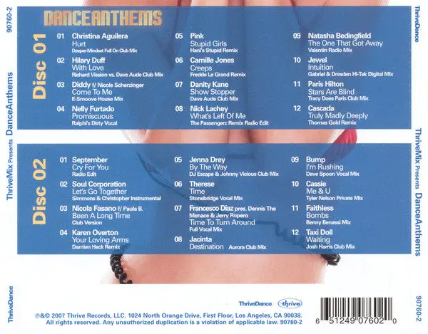 Thrivemix Presents Dance Anthems (2Cd) Used 2
