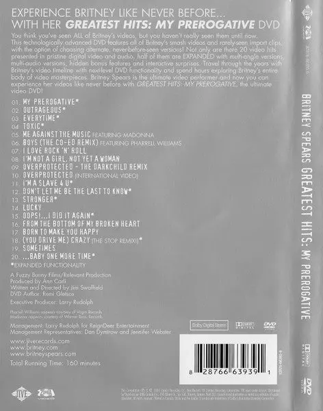 Britney Spears - My Prerogative Greatest Video Hits Dvd - Used 2