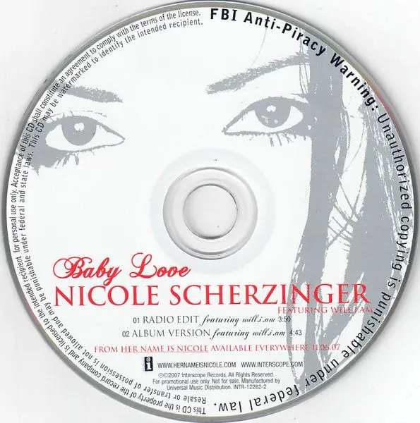 Nicole Scherzinger - Baby Love (Promo Cd Single) Used 1